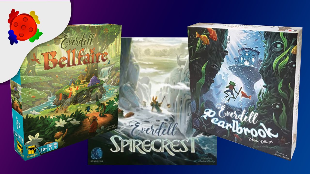 Présentation des extensions pour Everdell (Pearlbrook, Spirecrest, Bellfaire)