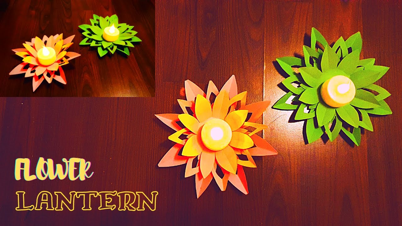 DIY Paper Flower | Tea light candle Holder | Christmas decoration ideas using paper
