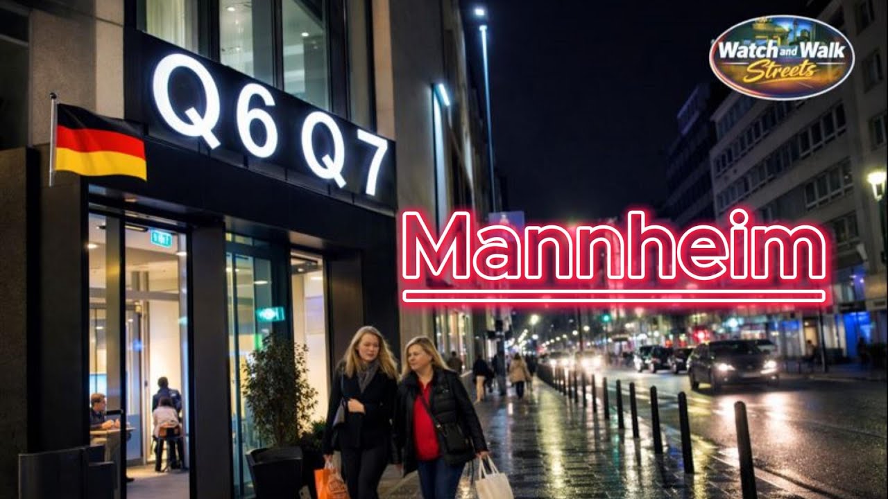 City Walk Germany 🌧️ | 6,7 Mannheim