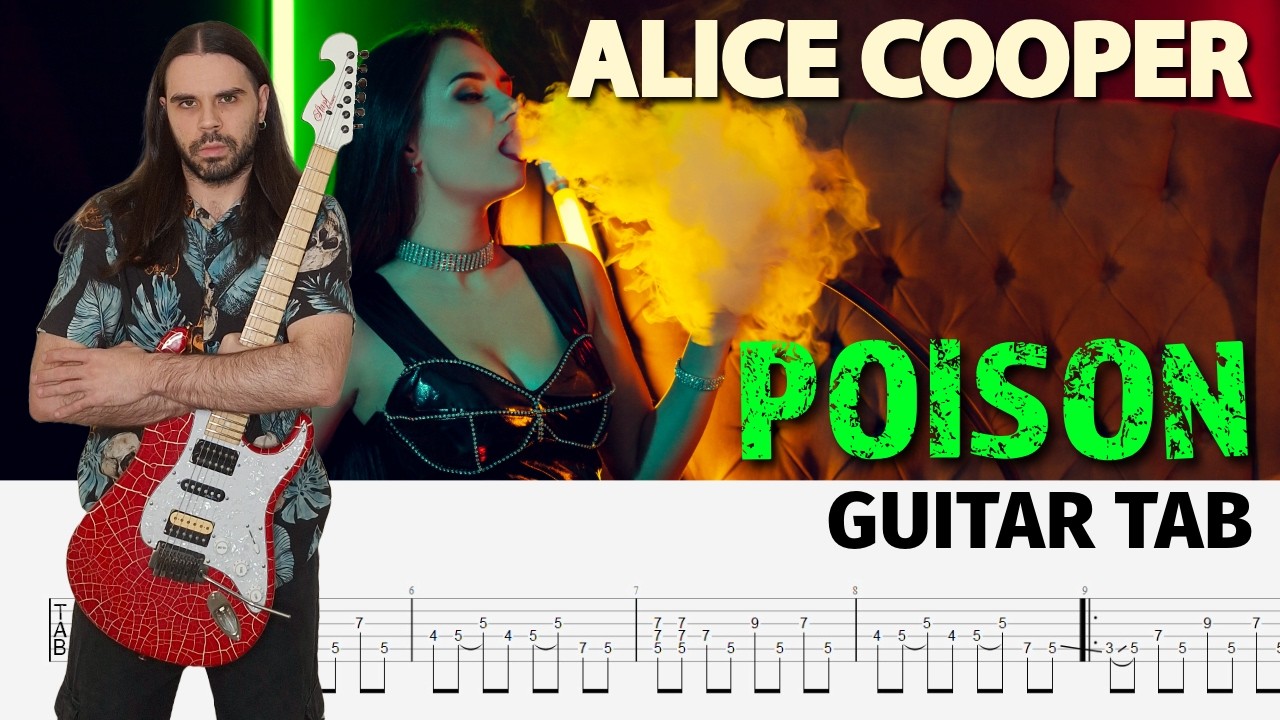 Alice Cooper - Poison | Guitar TAB | Guitar Cover | Guitar Lesson