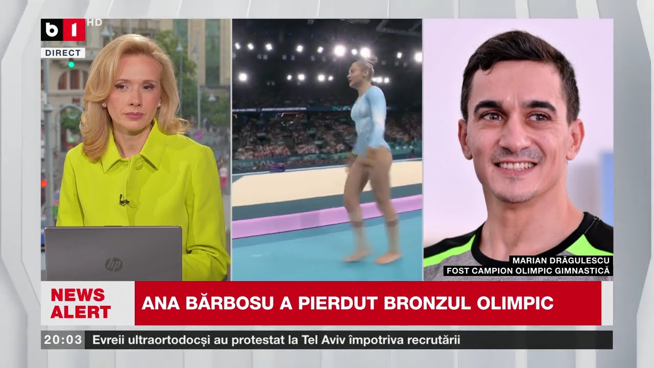 ROMÂNIA A RATAT PODIUMUL LA GIMNASTICĂ. Știri B1TV_5 aug. 2024