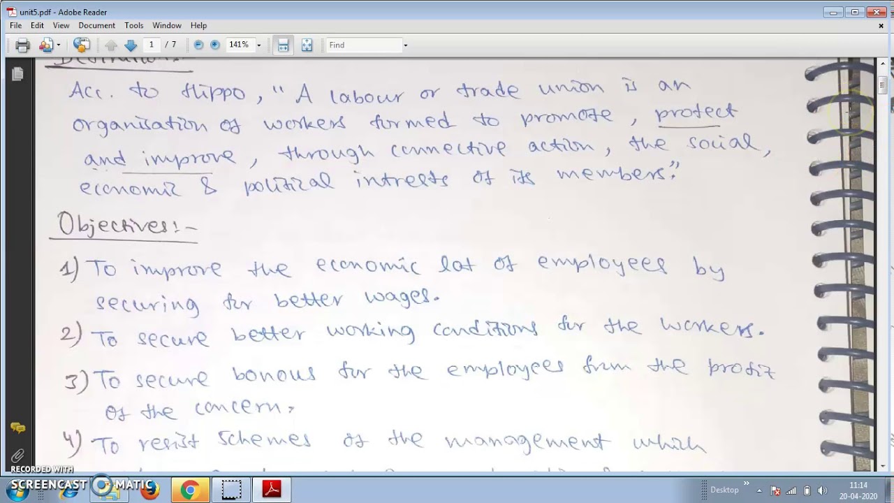 TRADE UNION & ITS OBJECTIVES
