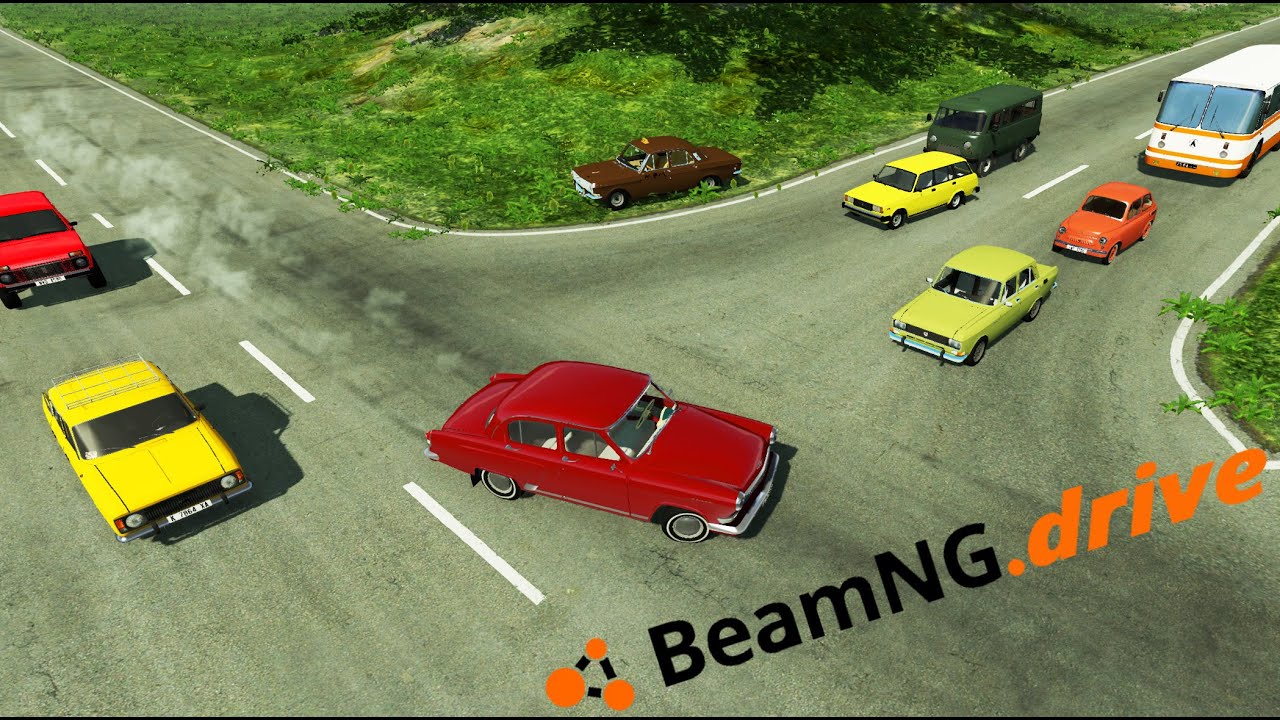 Пьяный водитель, опасная езда на ГАЗ 21 Волга! русские машины BeamNG drive | Бимка | Бименджи аварии