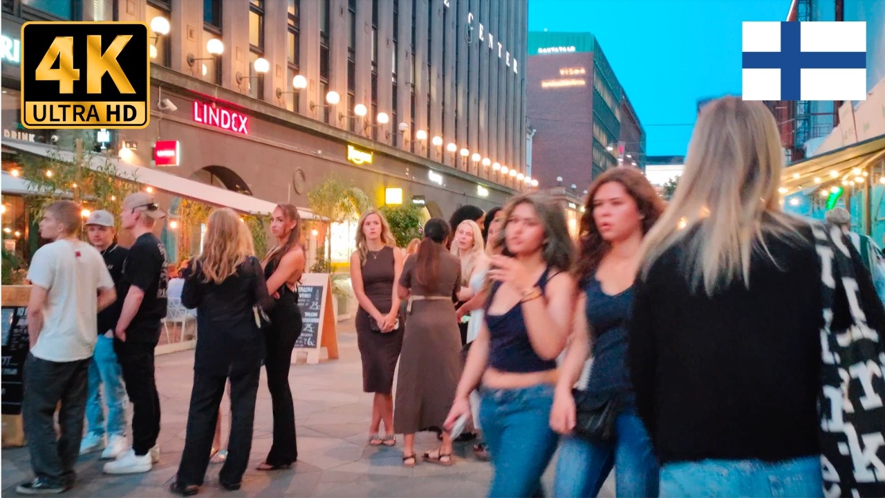 HELSINKI Nightlife Walking Tour 4K - Summer 2025 Finland