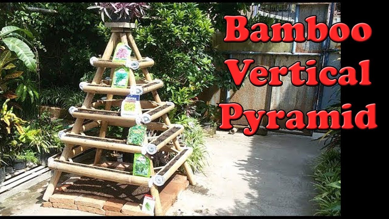 #TIS Tanam Sayuran Organik Vertikultur Bambu Piramida - Cara Buat | Unique DIY Bamboo Verticulture