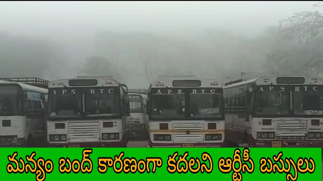 Due to Manyam bandh, buses are not moving at Paderu APSRTC depot|paderu APSRTC buses|