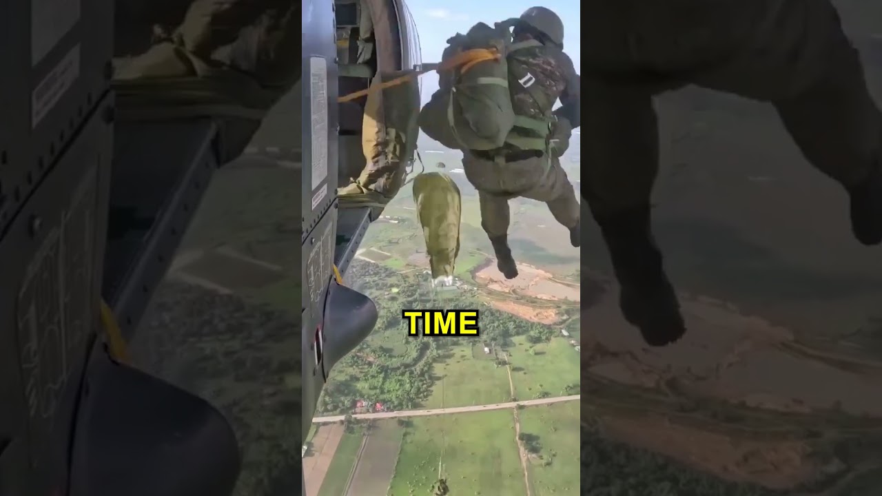 Неудачный прыжок с парашютом для военных! 😱