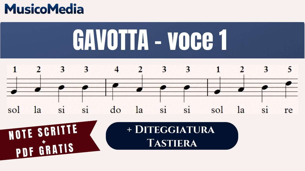 GAVOTTA - voce 1 - FREE PDF - Spartito facile per flauto dolce