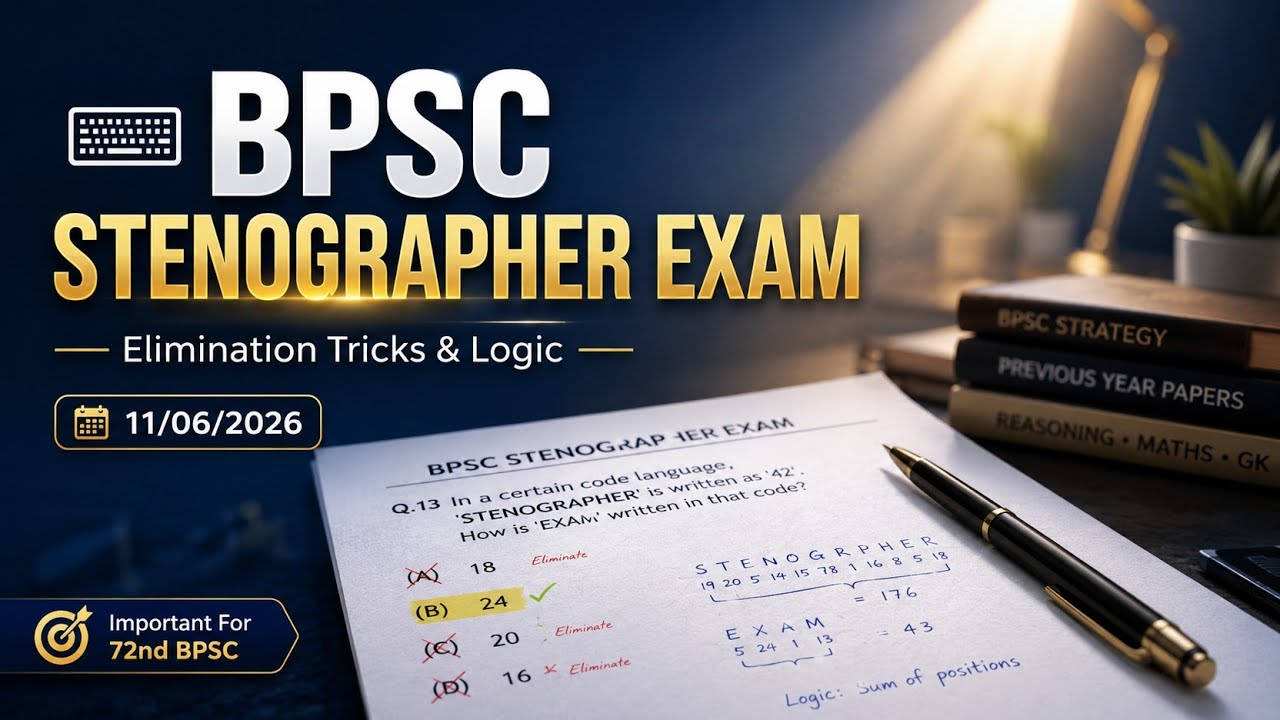 🔥 BPSC Stenographer Exam 2026 | June 11 Paper Strategy + Elimination Tricks & Logic | 72nd BPSC
