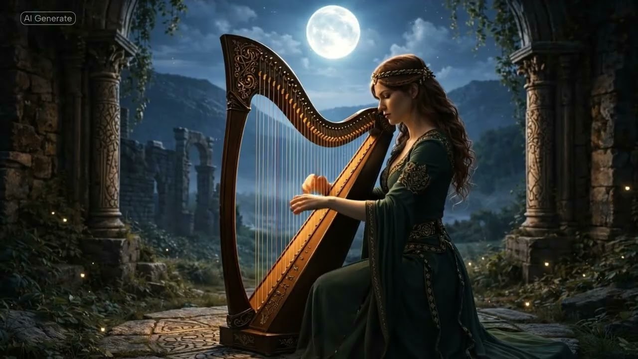 Peaceful Celtic Harp & Flute | Gentle Focus Music for Studying (Instrumental Mix)
