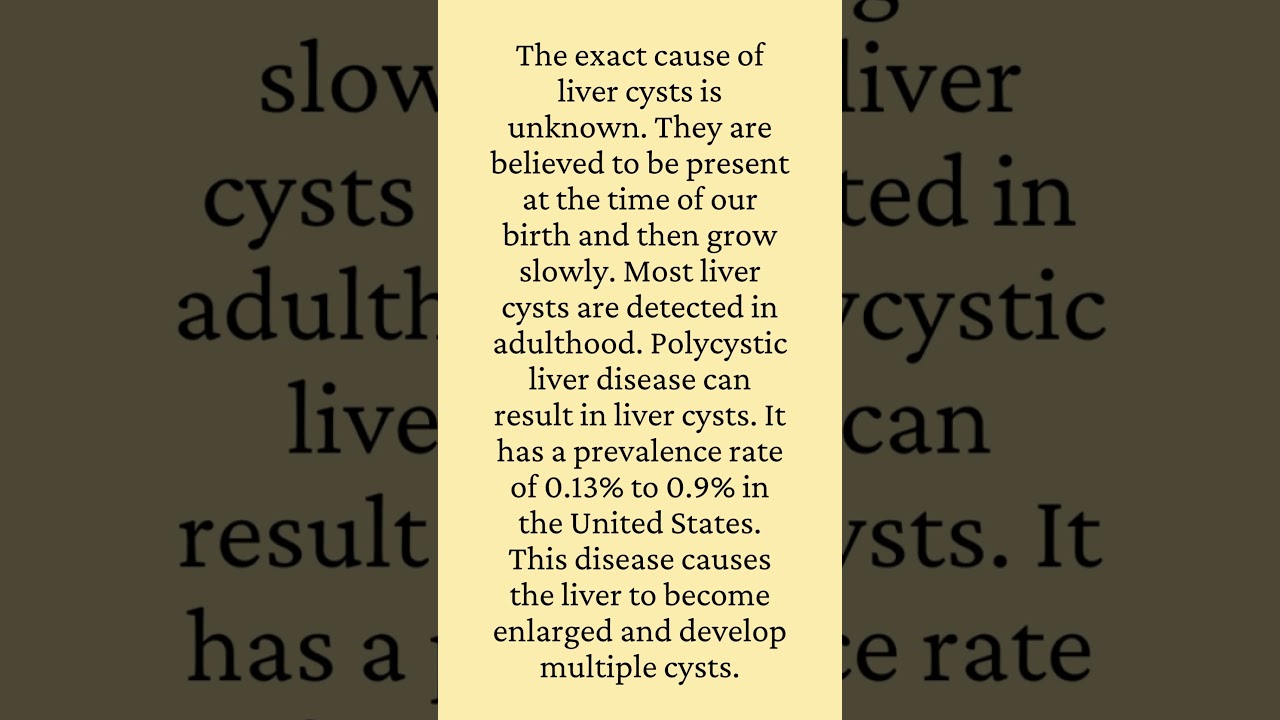 Causes Of liver cysts 