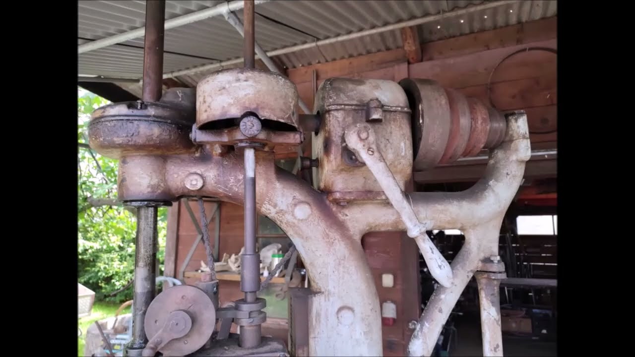 Restoration Antique Big Drill Press Flat Belt Drive 1930s