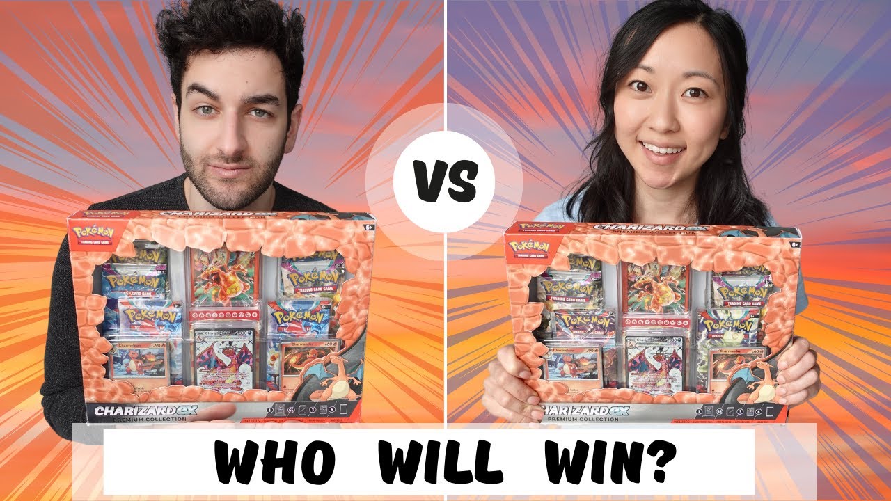 We Each Open Pokemon's NEW Charizard EX Premium Collection Box!