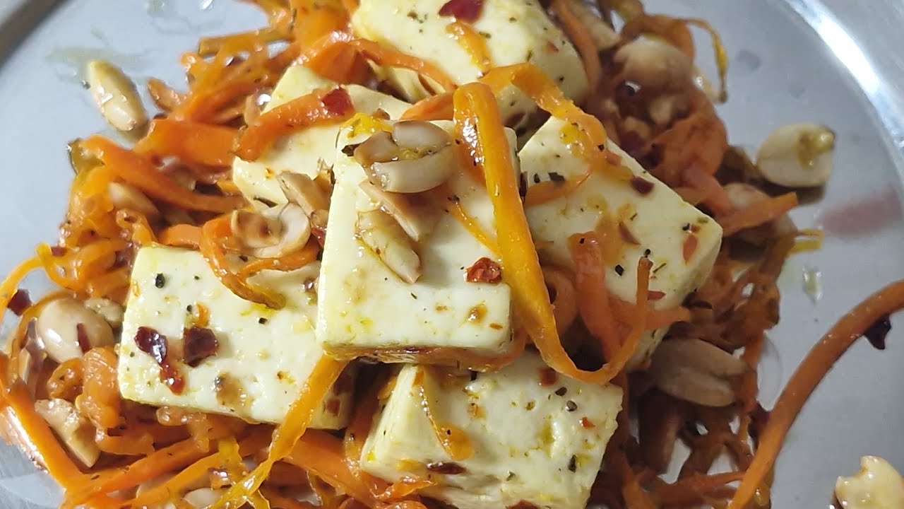 Crunchy carrot paneer | healthy and tasty snack | The Silent Swaad 