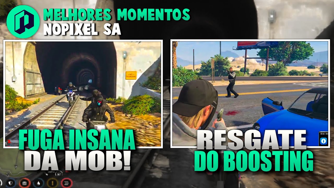 MOB DANDO FUGA DO FLEECA + RESGATE NO BOOSTING - MELHORES MOMENTOS NOPIXEL SA
