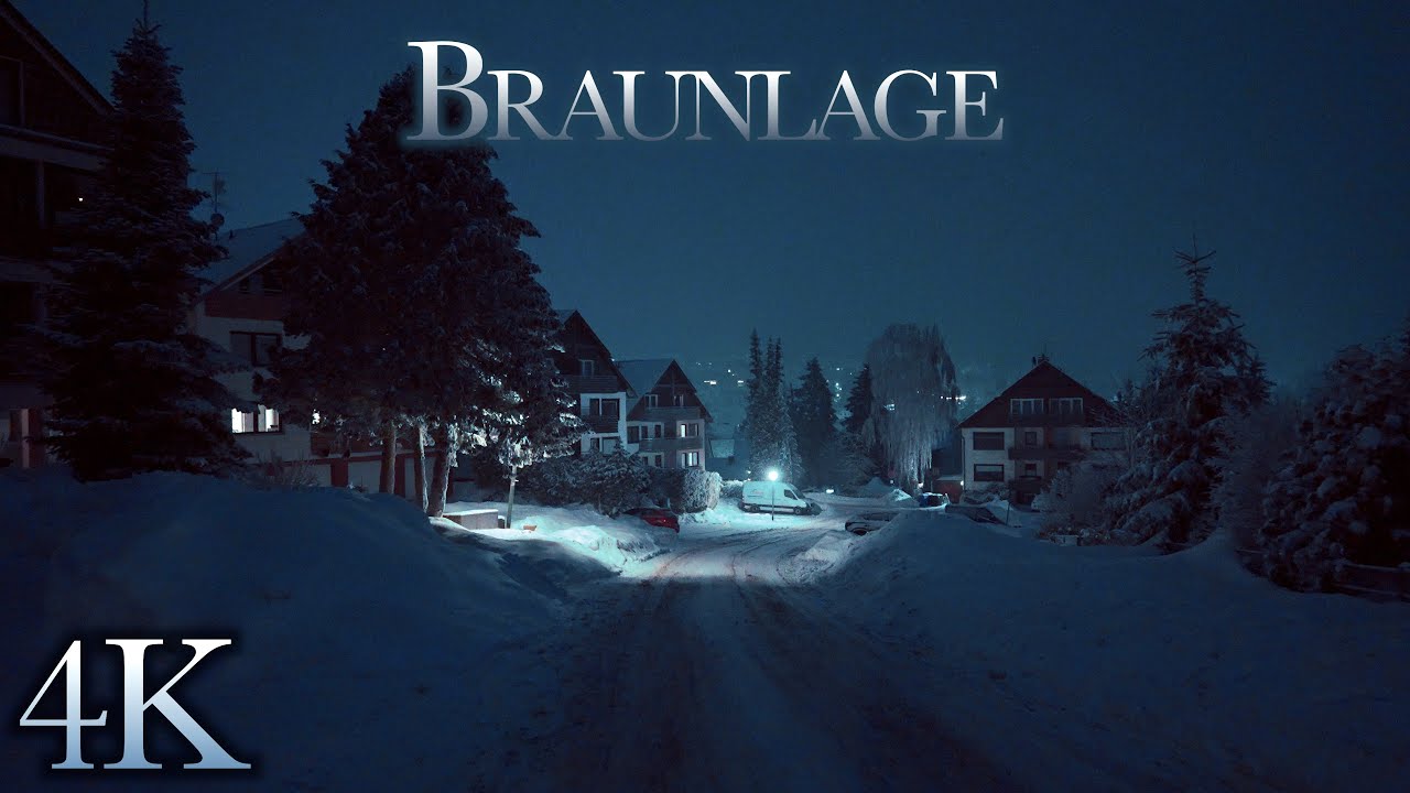 Snowfall Walk through Braunlage in the Harz Mountains, Germany 🌨️❄️🌃