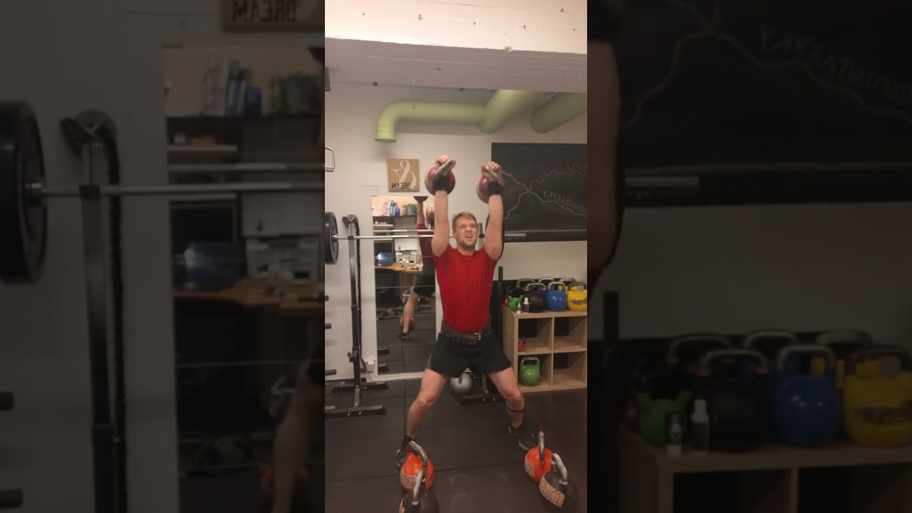 LC 2x30 kg Merkulin pyramid 1+2+3+4+3+2+1 min, 125 reps
