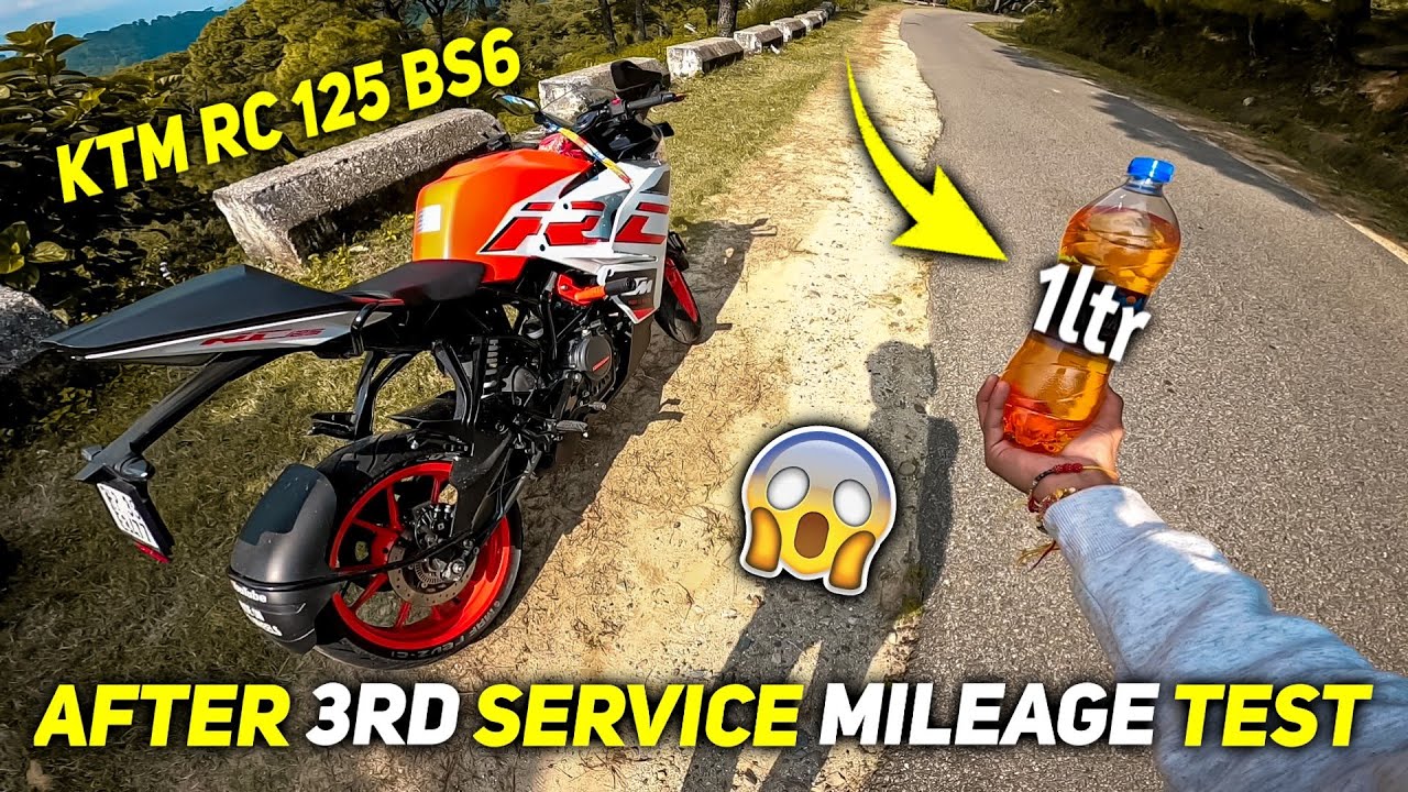 KTM RC 125 BS6 1 litter Mileage TEST AFTER 3RD SERVICE  || shocking results😍