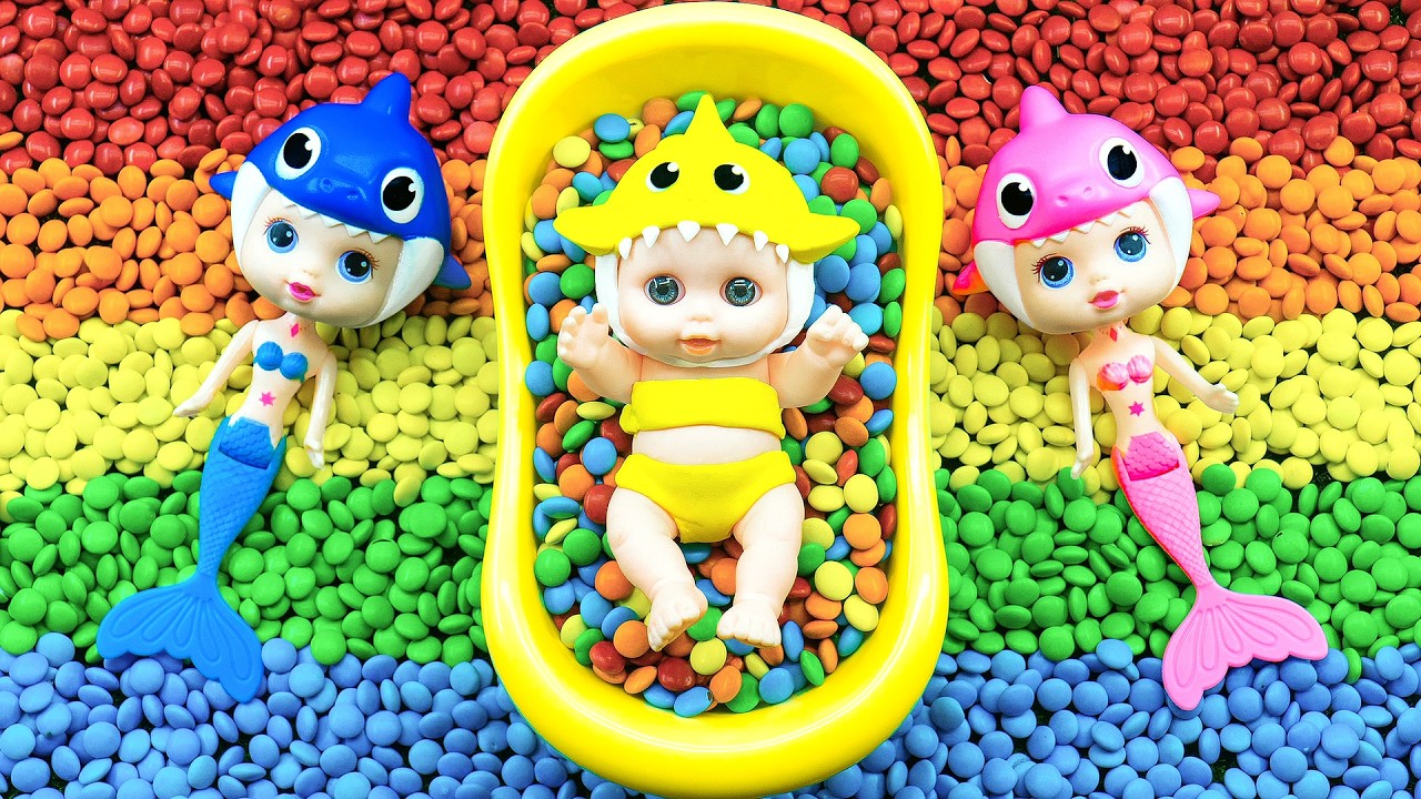 21 Minutes Satisfying ASMR, Filling Rainbow Bathtubs with M&M’s & Magic Slime