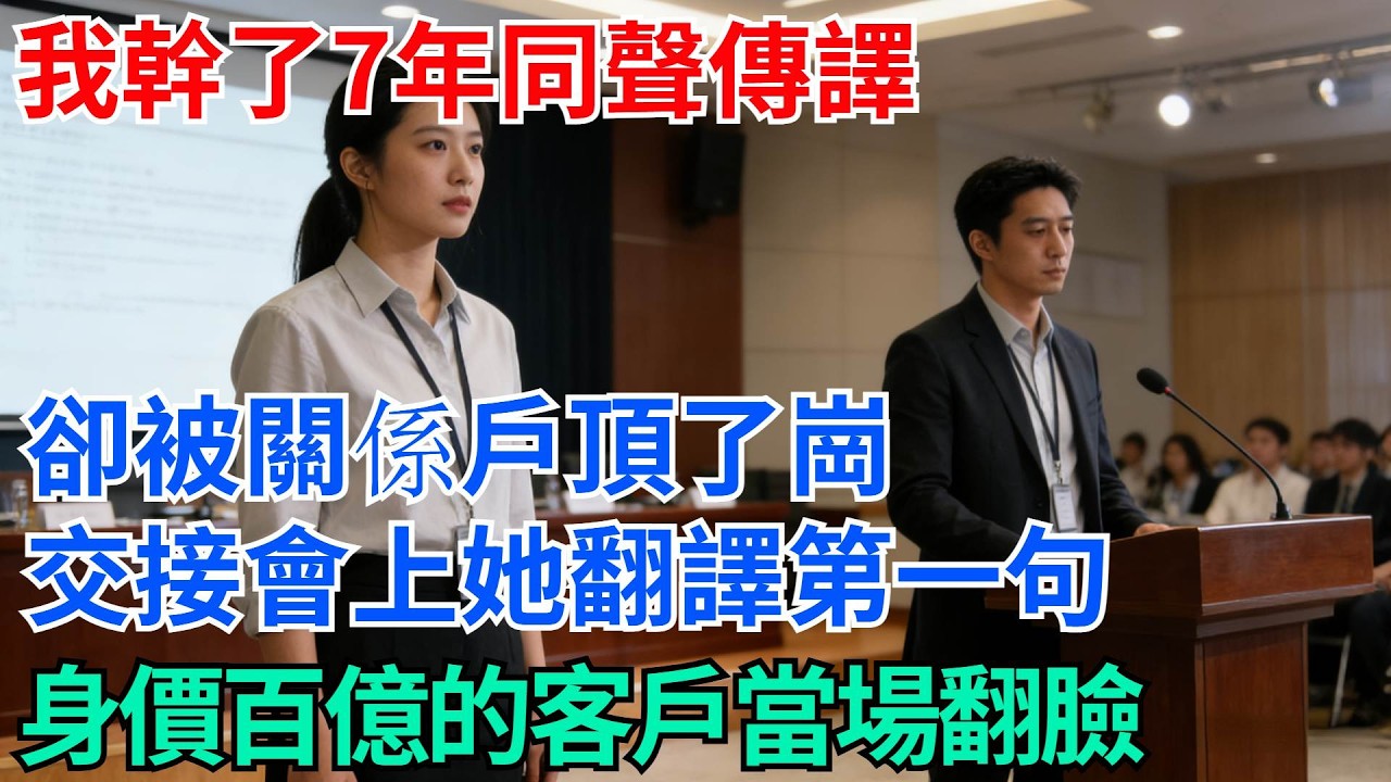 我幹了7年同聲傳譯，卻被關係戶頂了崗，交接會上她翻譯第一句，身價百億的客戶當場翻臉【奇趣天下】
