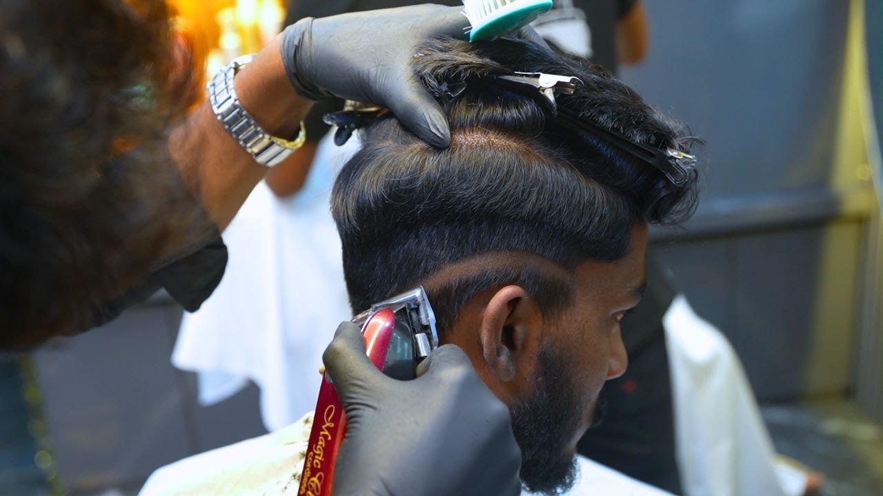 SKIN FADE HAIRCUT | RAINBOW BEAUTY AND TATTOO #rainbowasmr #haircut