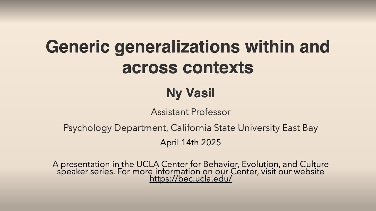 Ny Vasil - Generic generalizations within and across contexts