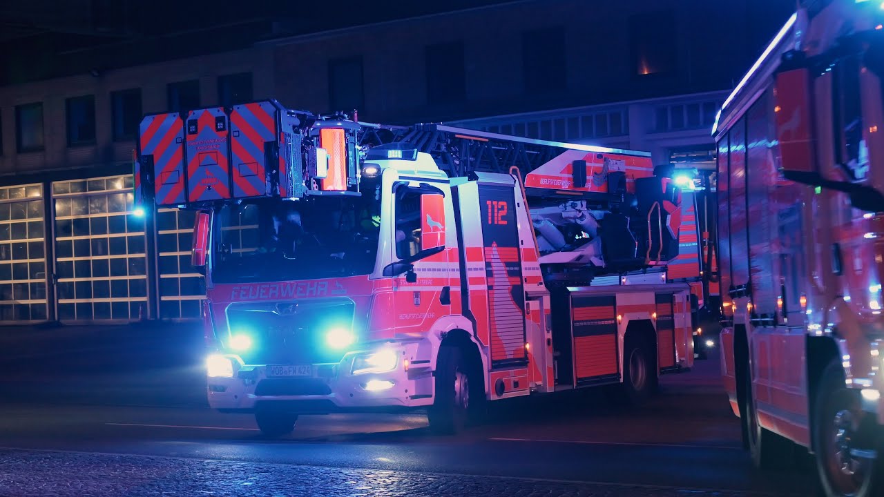 [Neufahrzeug] Löschzug mit neuer DLA(K) Berufsfeuerwehr Wolfsburg auf Einsatzfahrt | MAN TGM L32A-XS