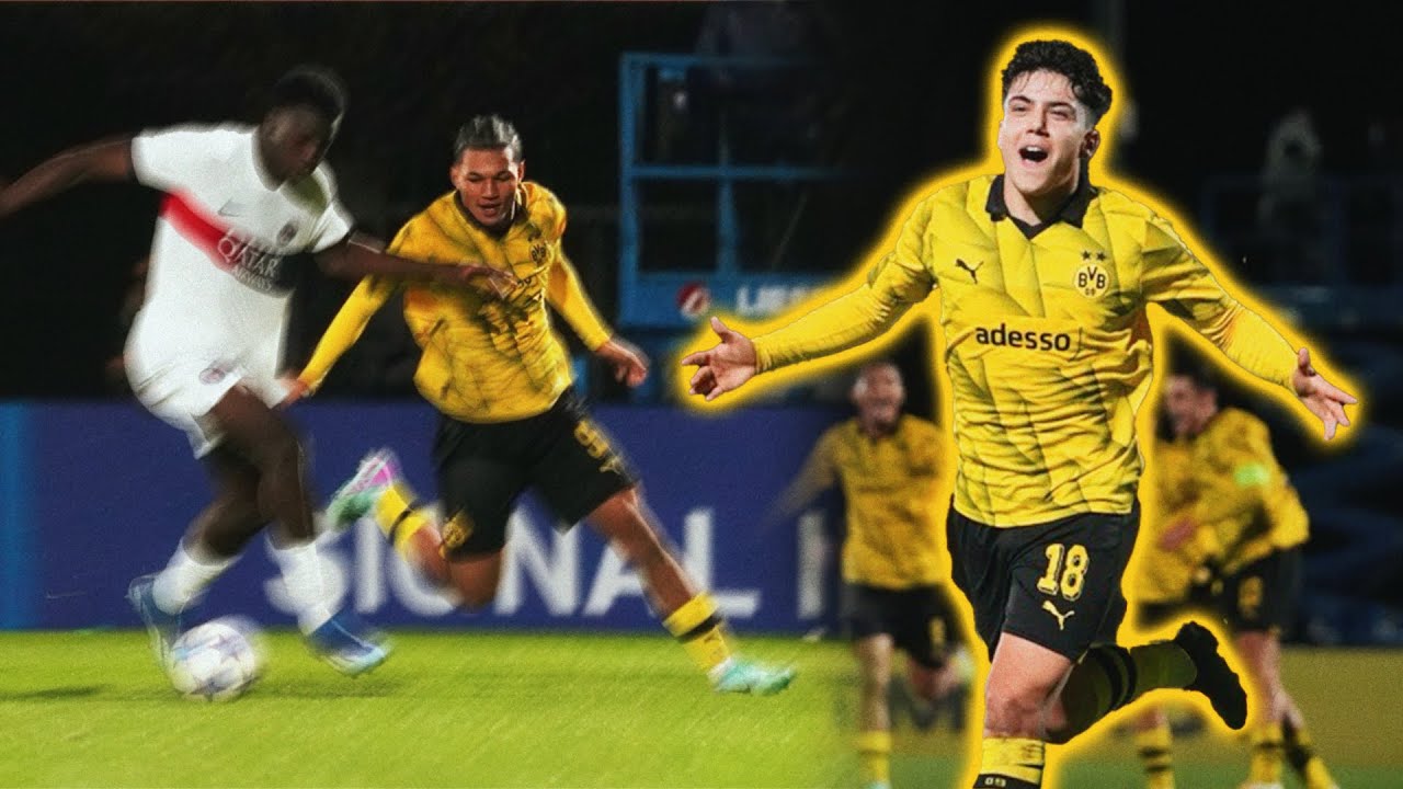 U19 siegt gegen Paris und l&ouml;st das Ticket f&uuml;r die Play-offs | BVB - Paris 2:0 | Highlights