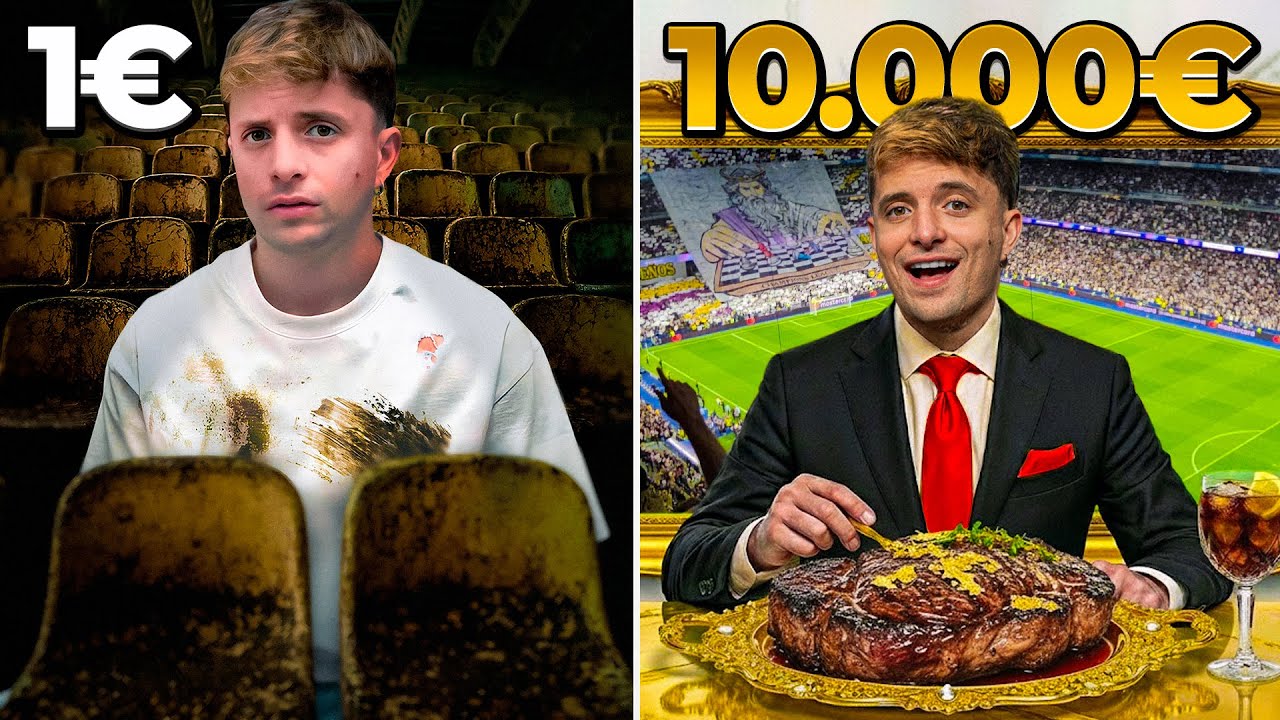1$ vs 10.000$ ASIENTOS REAL MADRID EN CHAMPIONS !!