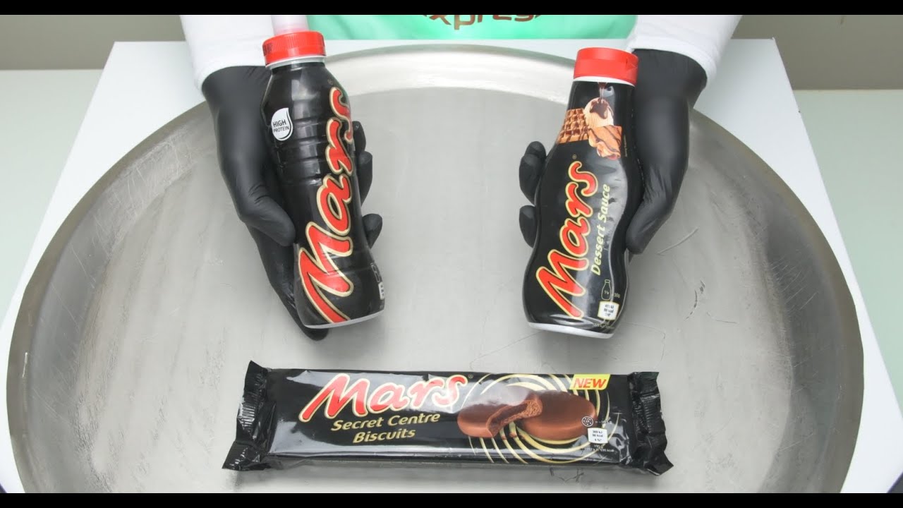 Mars Secret Centre Biscuits - {ice Cream Roll Express} How to make Mars ice cream rolls (ASMR)