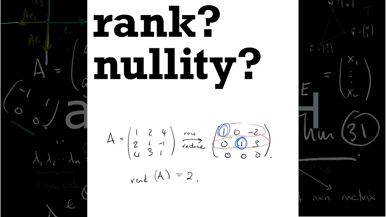RANK-NULLITY in R^n (& basis for rowspace) // Lecture // Linear Algebra