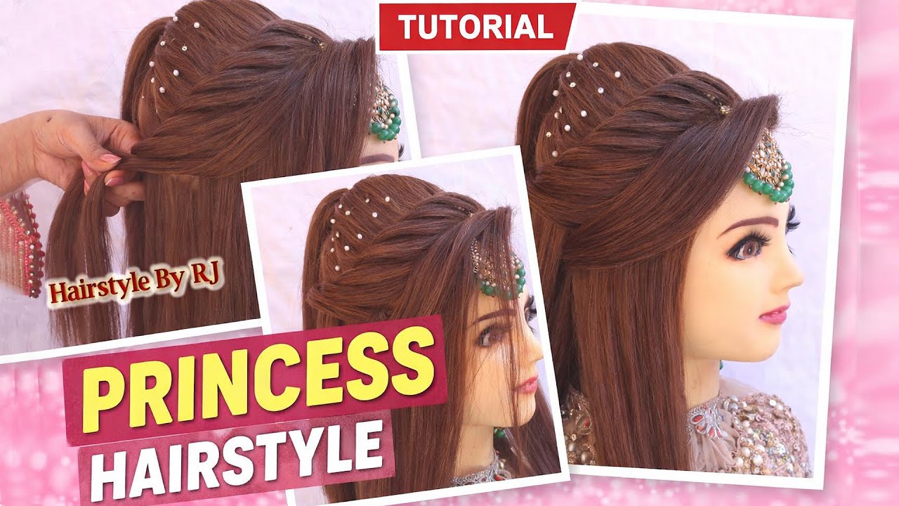 Simple Pretty open hairstyle for wedding l Engagement Look l front hairstyle l Princess Hairstyle