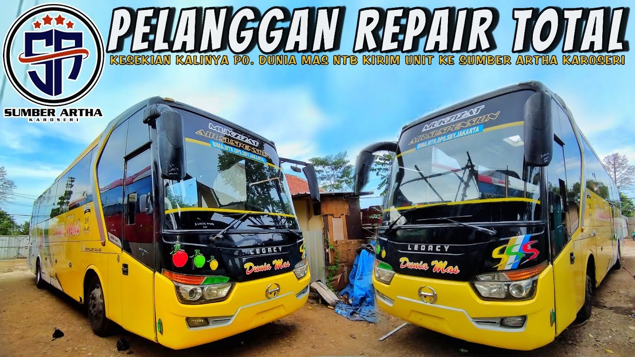 DATANG LAGI BUS NTB‼️PO. DUNIA MAS REBODY LEGACY SR-3 NEO TERBARU KE SUMBER ARTHA KAROSERI MALANG