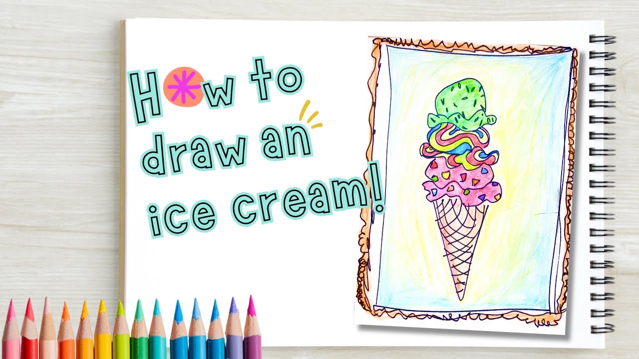 How to draw a simple ice cream cone! #fundrawingforkids #creativeartsandcrafts