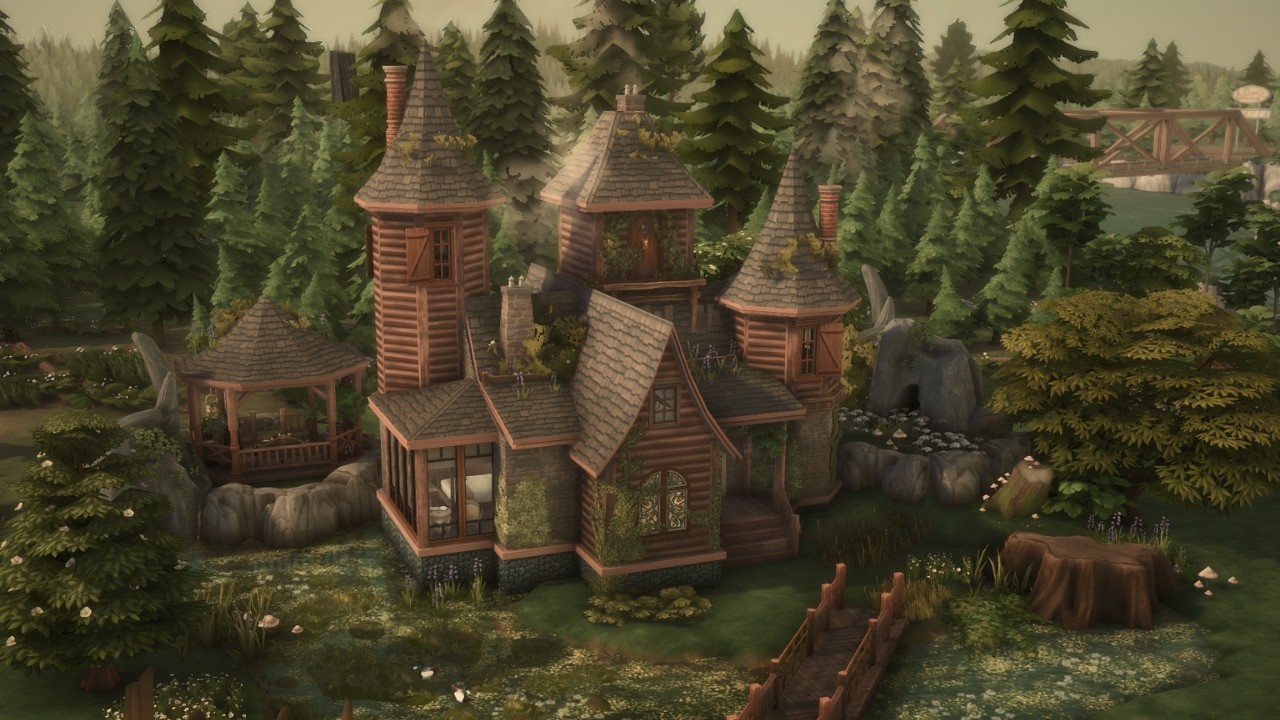 Building a Swamp Cabin ~Moonwood Mill~ (The Sims 4 SpeedBuild: No CC)