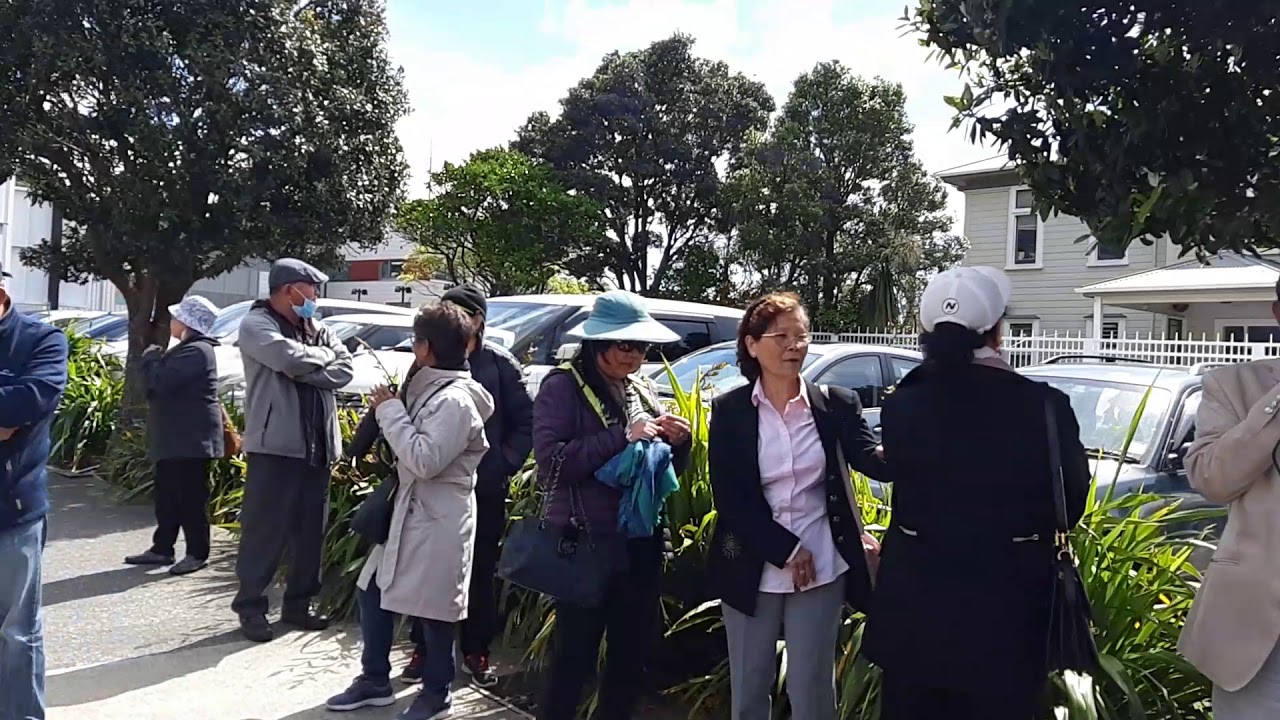 Demonstration in front of Chinese embassy in Wellington, NZ