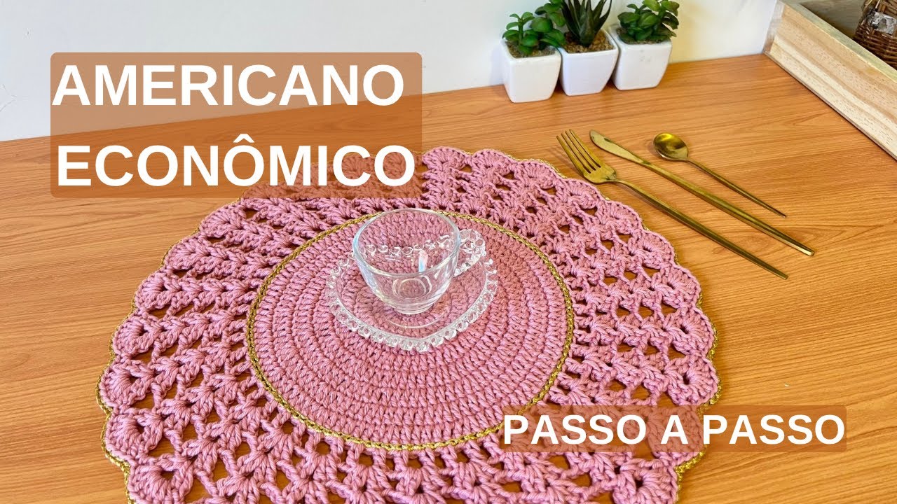 Jogo Americano em crochê simples e econômicos para iniciantes | Passo a passo completo
