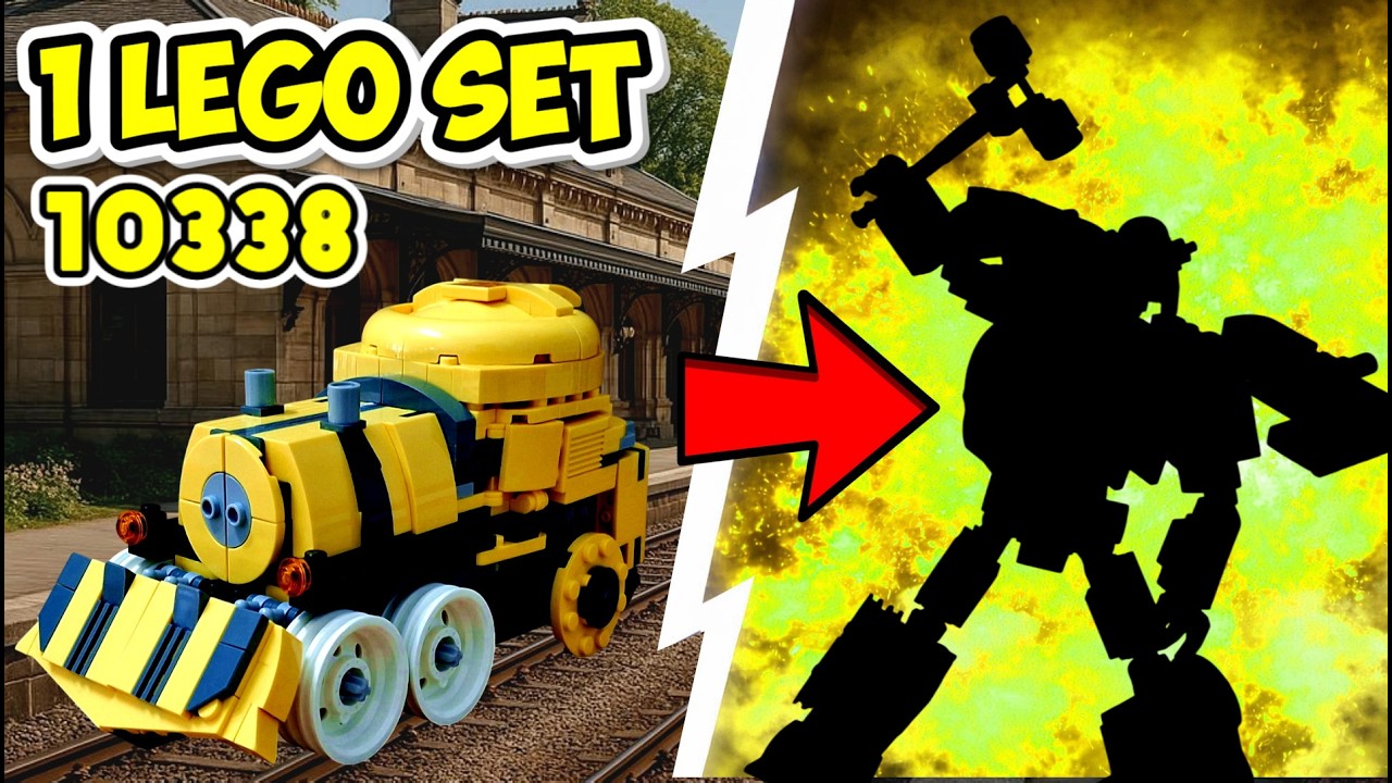 Transformer Bumblebee (Hearts of Steel) train locomotive , alternative build of LEGO 10338 Bumblebee