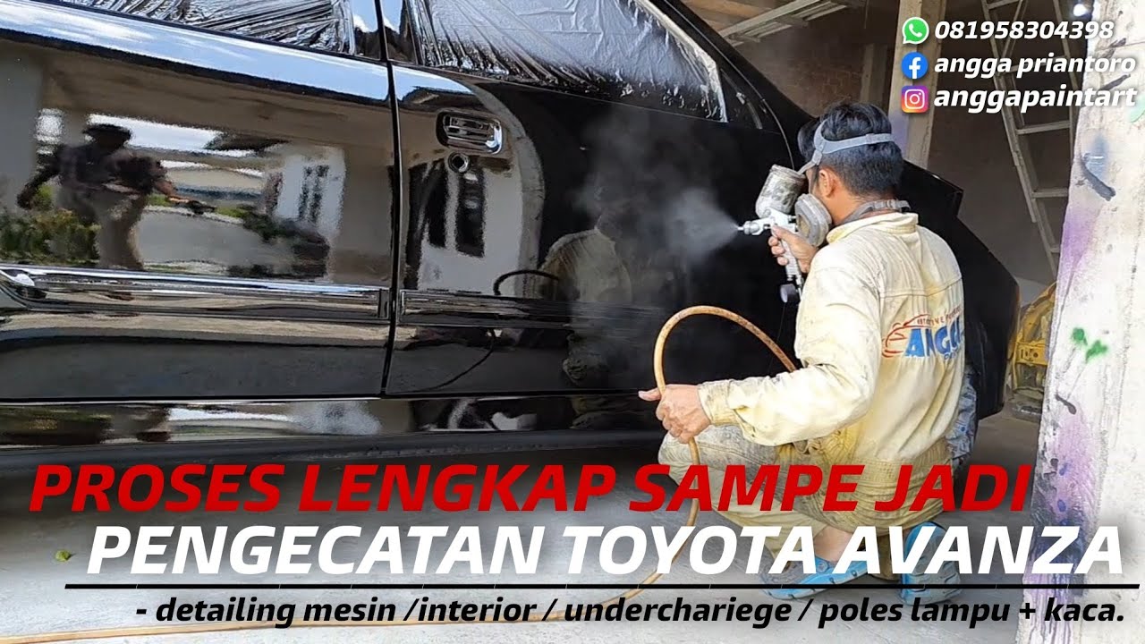 PROSES LENGKAP PENGECATAN TOYOTA AVANZA  SAMPAI JADI KLIMIS ABISS‼️ HITAM NYA GOKIL ADA PELANGI‼️