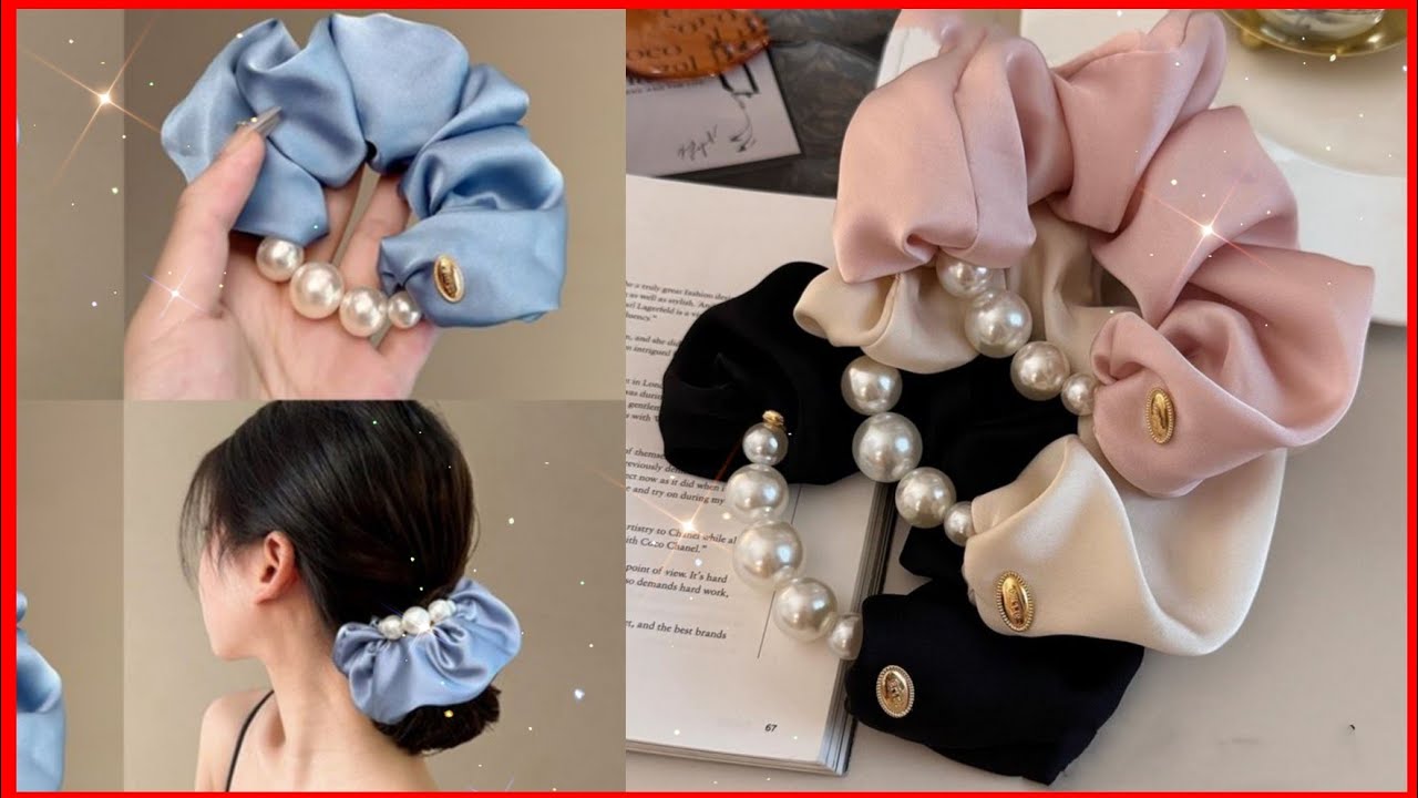 ✨️НОВЫЙ ДИЗАЙН резинки для волос 🥰 / Пошаговый мастер-класс по изготовлению резинки с жемчугом / ...
