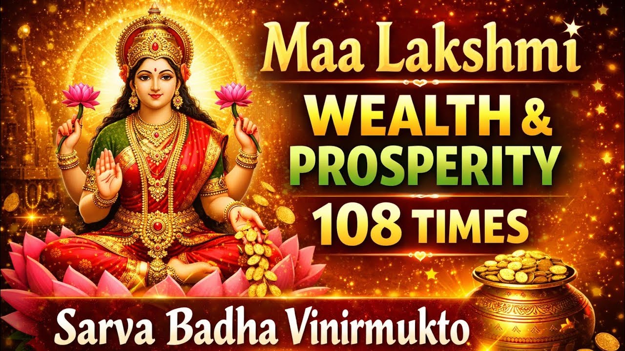 Maa Lakshmi Powerful Mantra 108 Times 💰 Sarva Badha Vinirmukto | Attract Wealth & Prosperity