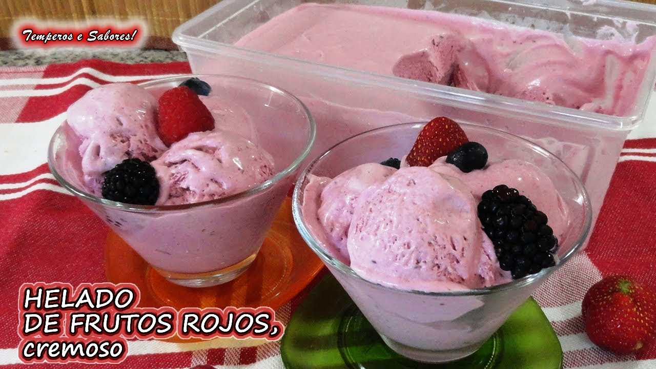 HELADO DE FRUTOS ROJOS CREMOSO con solo 4 ingredientes
