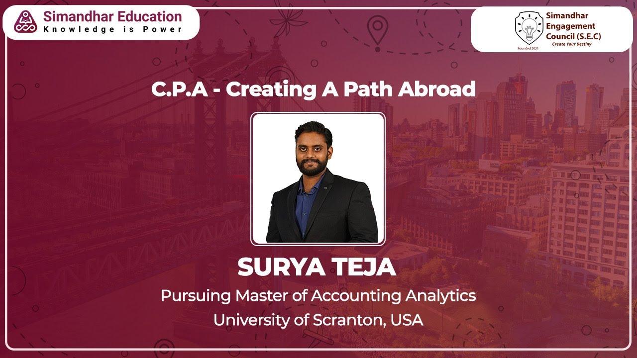 CPA - Creating A Path Abroad | Journey from Semi Qualified CA to CPA | Surya Teja US CPA Alumni