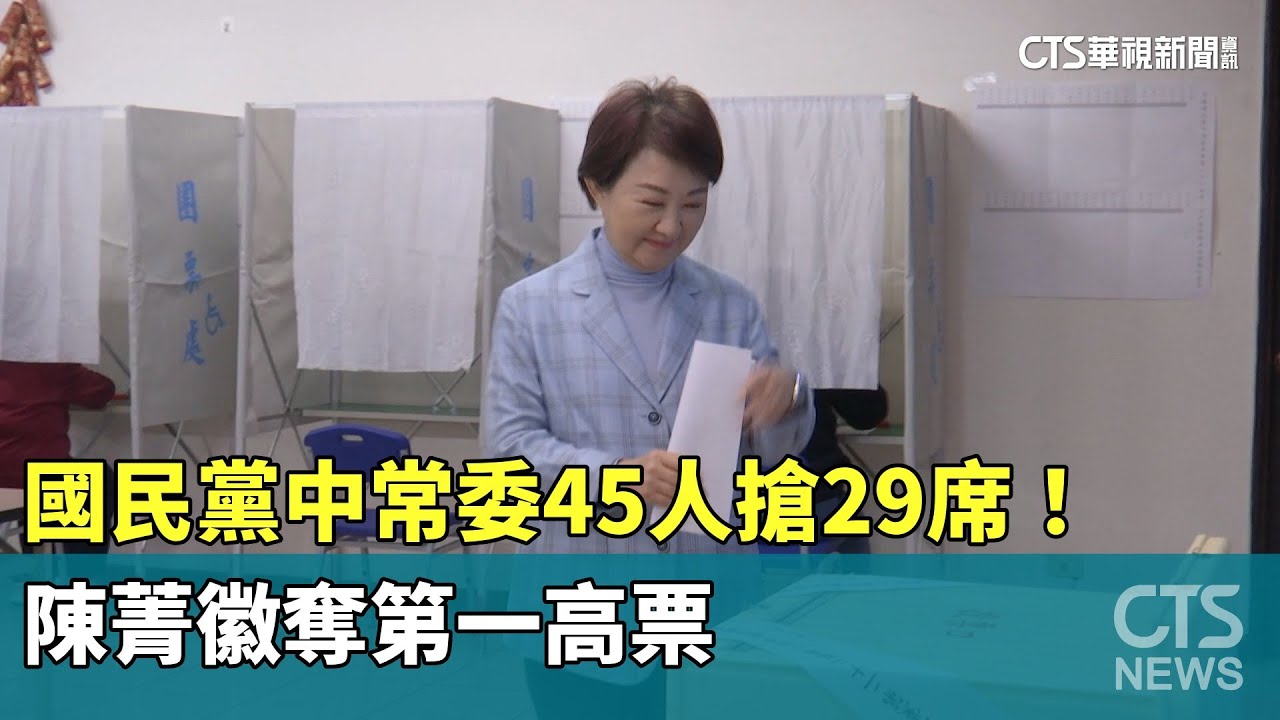 國民黨中常委45人搶29席！　陳菁徽奪第一高票｜華視新聞 20260201 @CtsTw