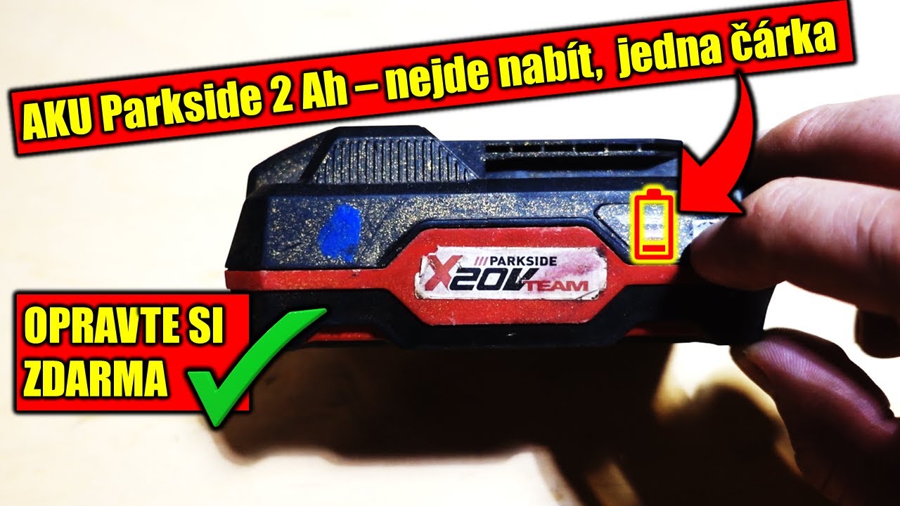 Aku Parkside 2Ah - nejde nabít, jedna čárka, nefunguje | Návod na opravu | Již funguje :)