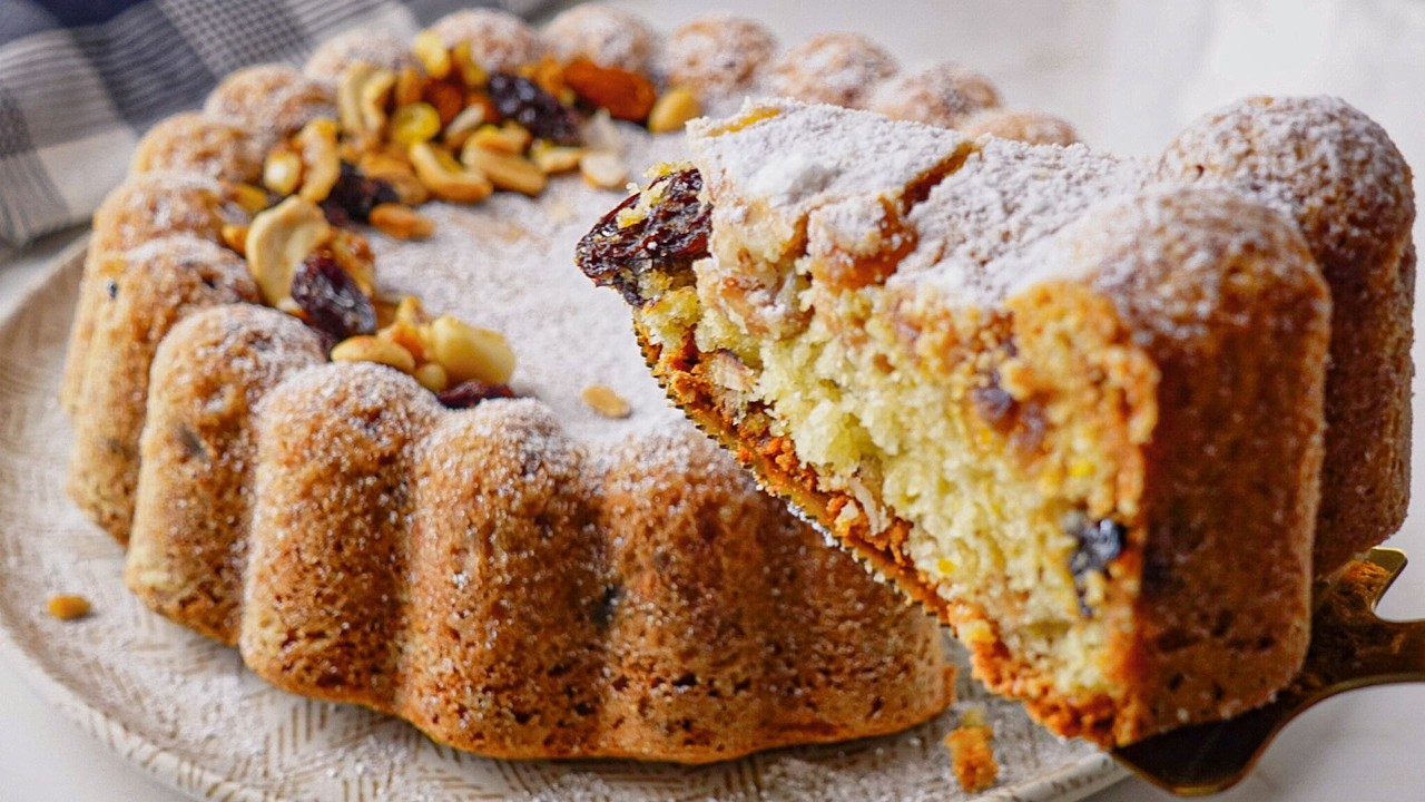 EXPLOSÃO DE SABORES! BOLO DE FRUTAS E CASTANHAS ÚMIDO E AROMÁTICO