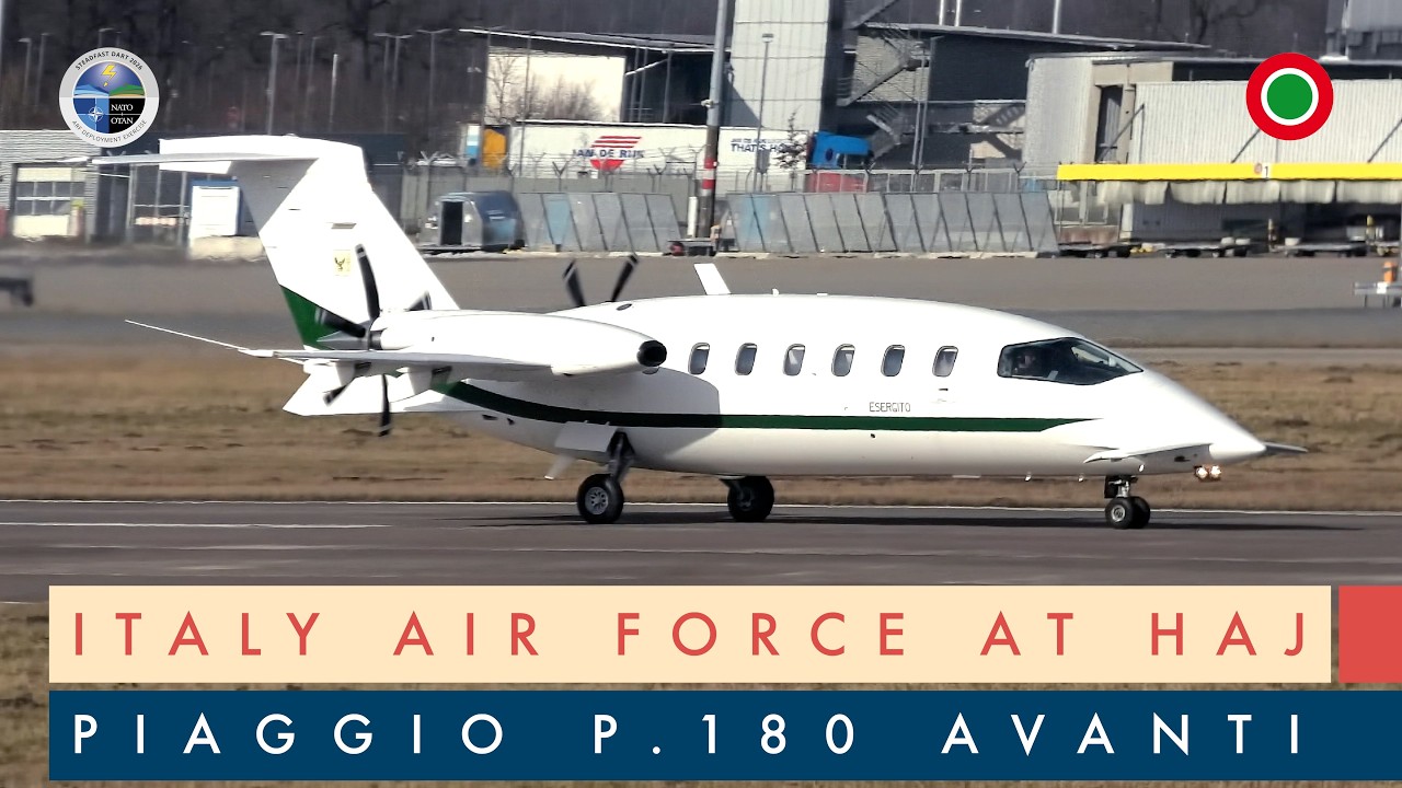 [4K] Italy Air Force Piaggion P.180 Avanti / Steadfast Dart 2026 / Hanover Airport 20.02.26