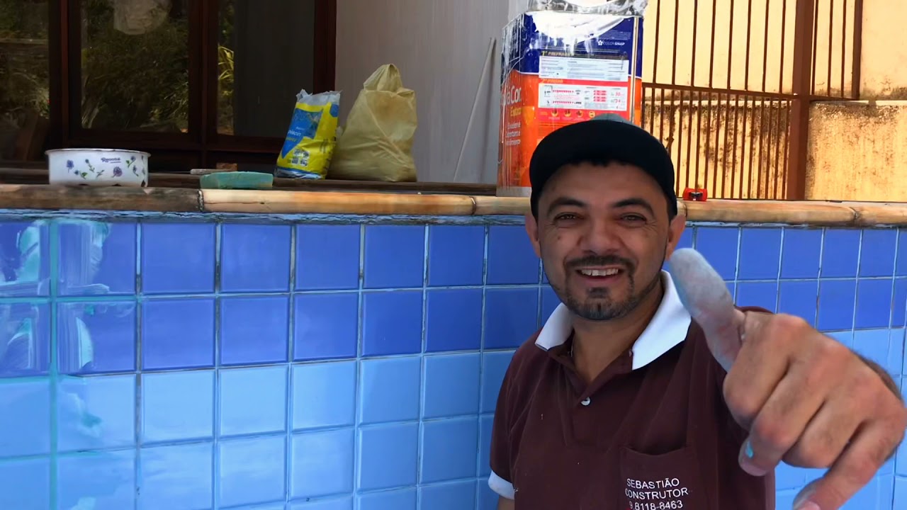 Recuperando rejunte da piscina!
