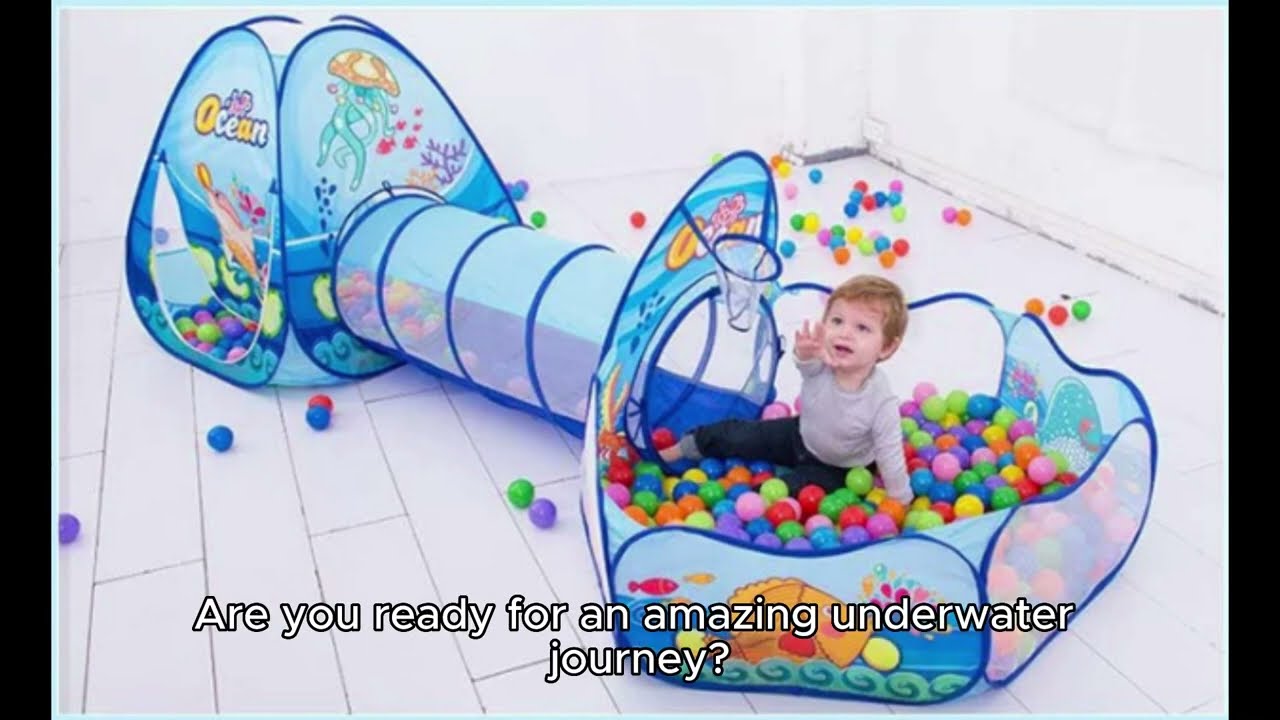 Benebomo Kids Blue Pop-Up Tunnel Tent: The Perfect Ocean World Play Tent for Kids