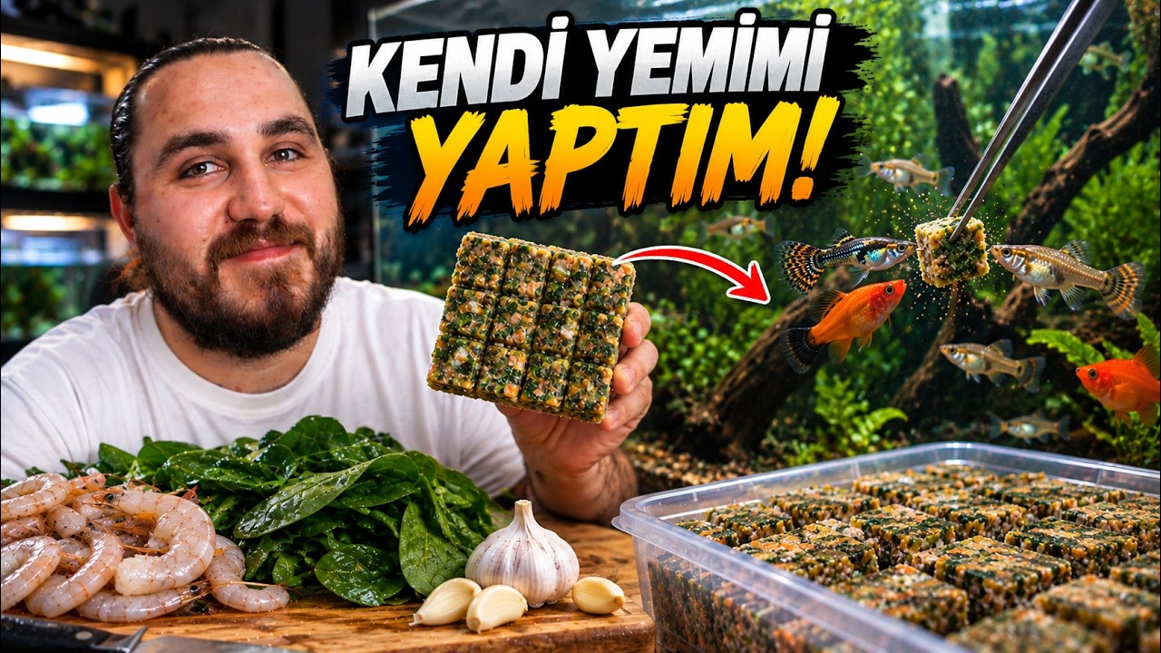 Karidesten Kendi Balık Yemimi Yaptım! Balıklar Bayıldı